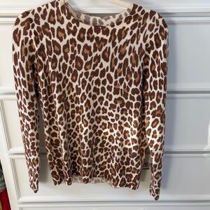 J. Crew Leopard Print Sweater - Brown and Cream